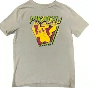 Old Navy Pokémon Pikachu Blue Girls Sz. M-(8) Blouse Top- Used Excellent